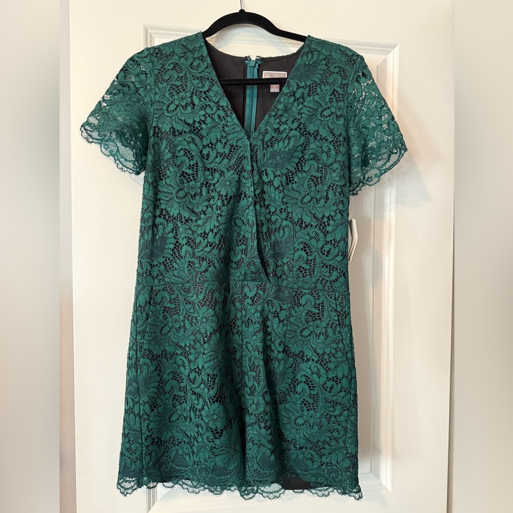 Chelsea 28 Elegant Green Lace Romper Sz 6
